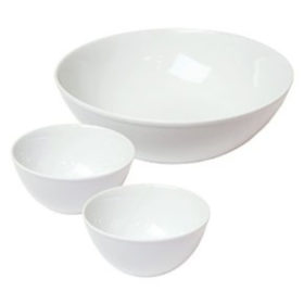 Ensaladera de porcelana redonda